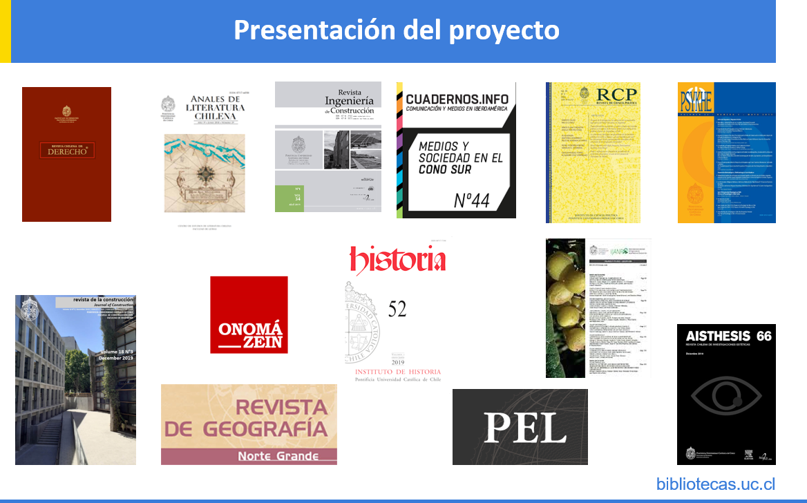 Imagen de portadas de revistas académicas UC