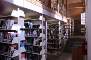 Estentería de libros en Biblioteca Campus Oriente