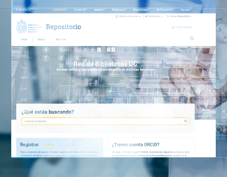 Imagen de referencia del sitio web del Repositorio UC