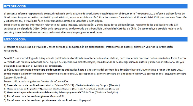 ejemplo informe bibliométrico